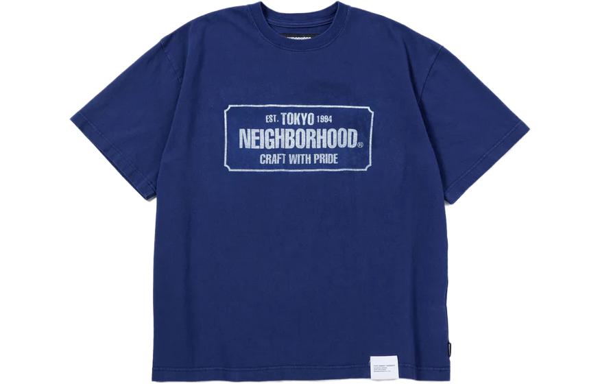 Order NEIGHBORHOOD 字母印花圆领短袖T恤 - 男款 231OKNH-CSM04-BK