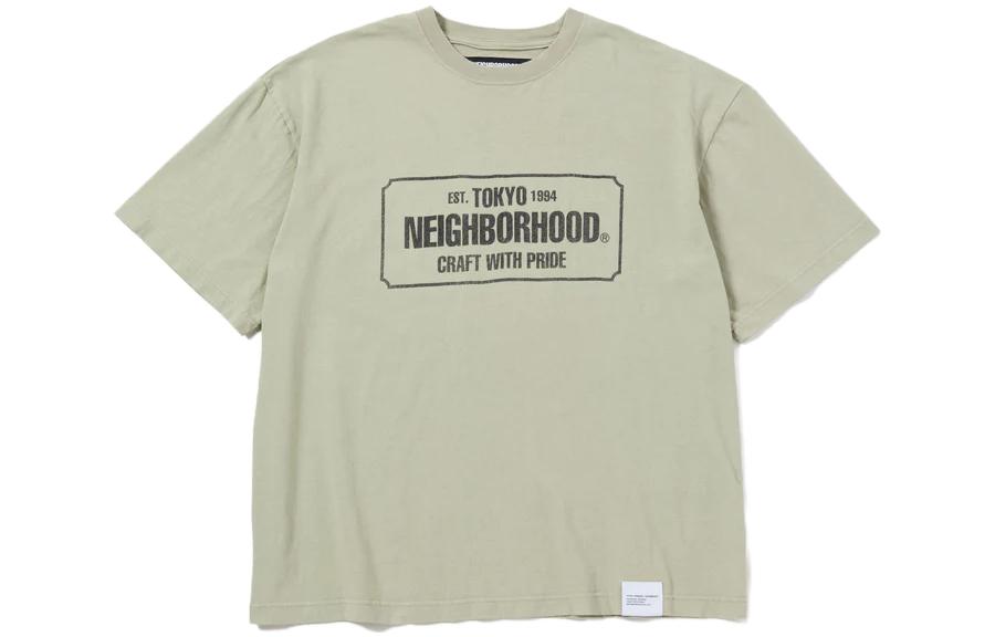 Sizing NEIGHBORHOOD 字母印花圆领短袖T恤 - 男款 231OKNH-CSM04-BK