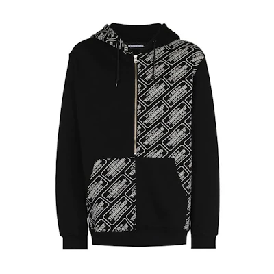 NBHD Letter Logo Zip-Up Hoodie Black Jacket 211UWNHCSM-03