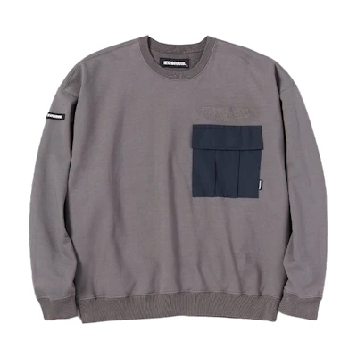 NBHD Logo Embroidered Pocket Sweatshirt Grey () 212UNNH-CSM01