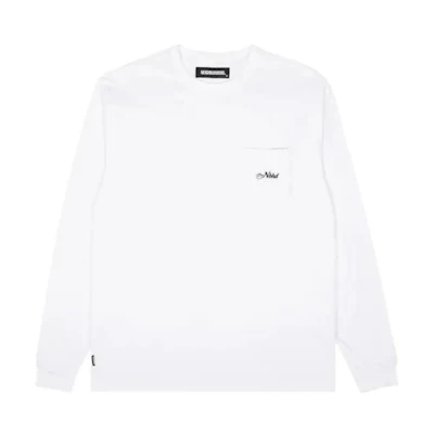 NBHD Logo Print Crewneck Pullover Long Sleeve Sweatshirt White 212FPNH-CSM01-WHIT