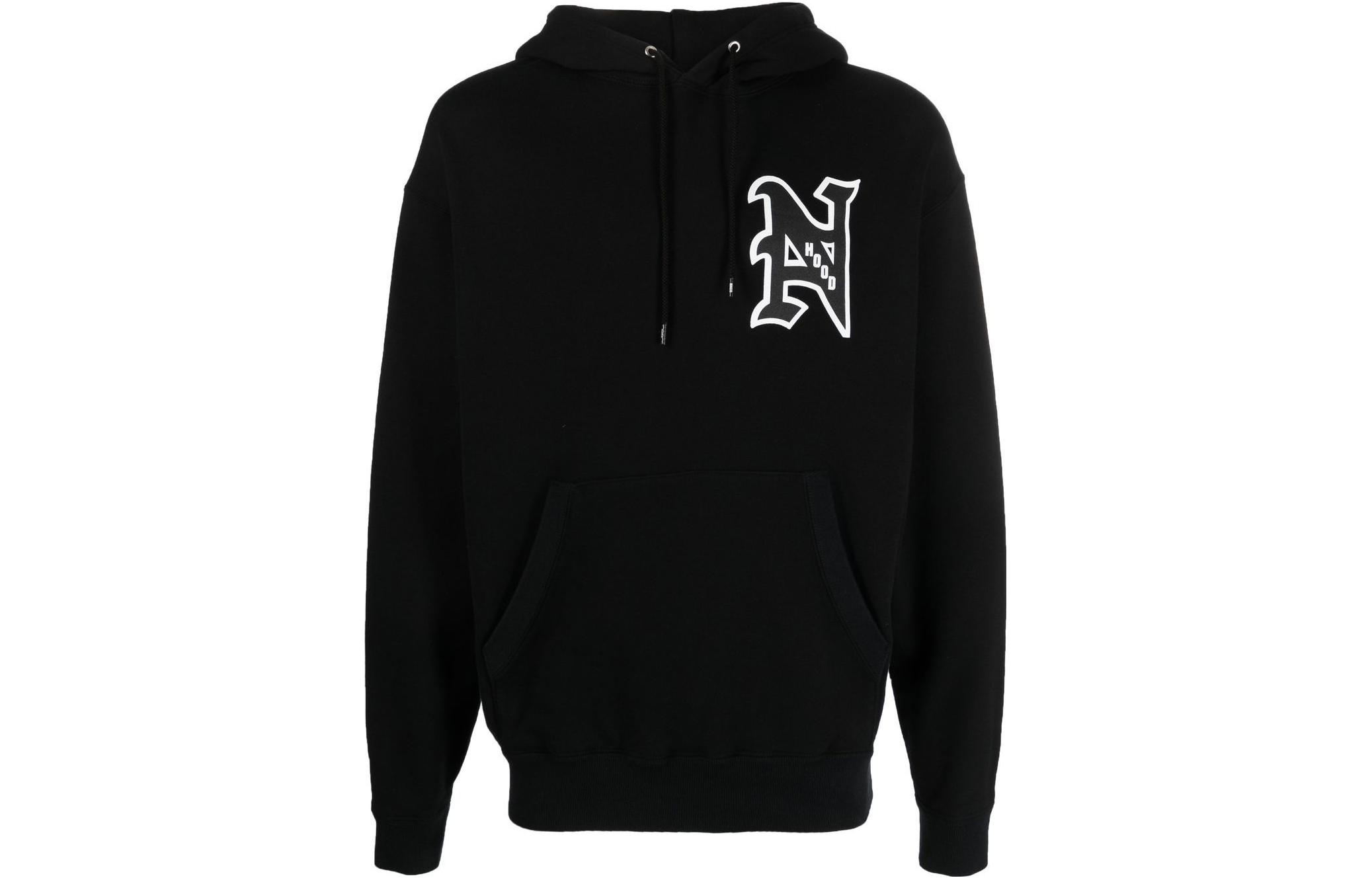 NBHD Logo Print Hoodie Black 222TPNHC-SM02