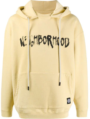 NEIGHBORHOOD Logo Print Yellow Hoodie for Men 201FPNH-CSM14 Buy NEIGHBORHOOD Logo Print Yellow Hoodie for Men 201FPNH-CSM14