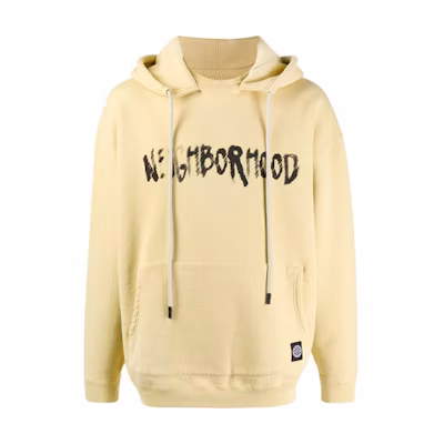 NBHD Logo Print Yellow Hoodie for Men 201FPNH-CSM14