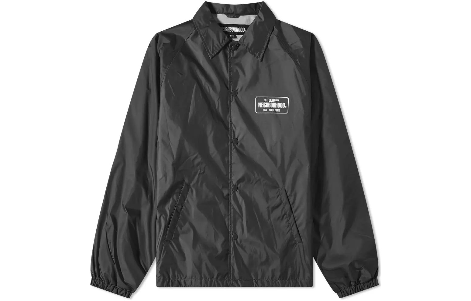 NBHD Loog Letter Embroidered Button-Up Jacket Black 222TSNH-JKM01