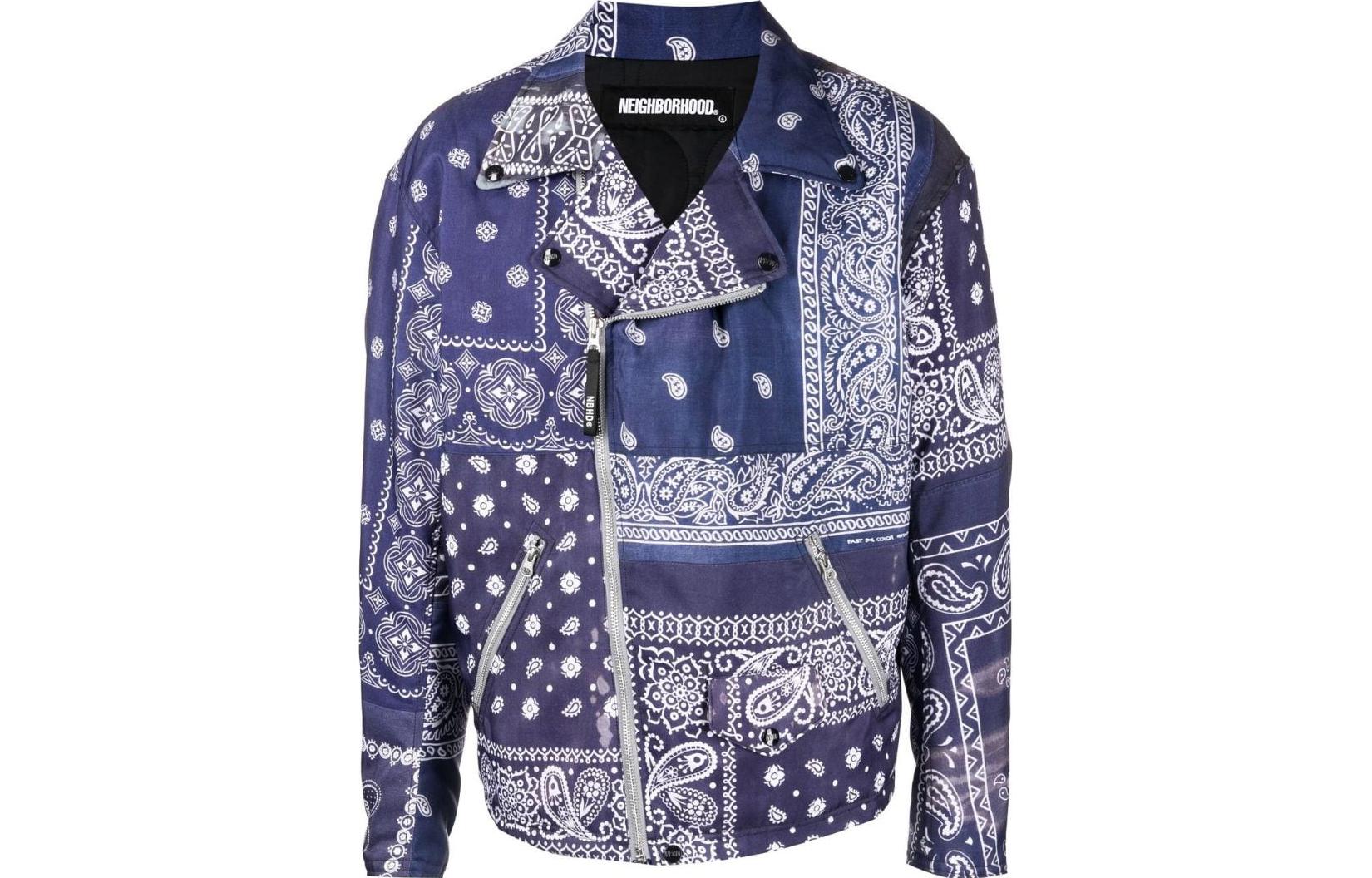 NBHD Paisley Print Unisex Long Sleeve Jacket BANDANACH-OPPEDCYCLEEJKTNAVY