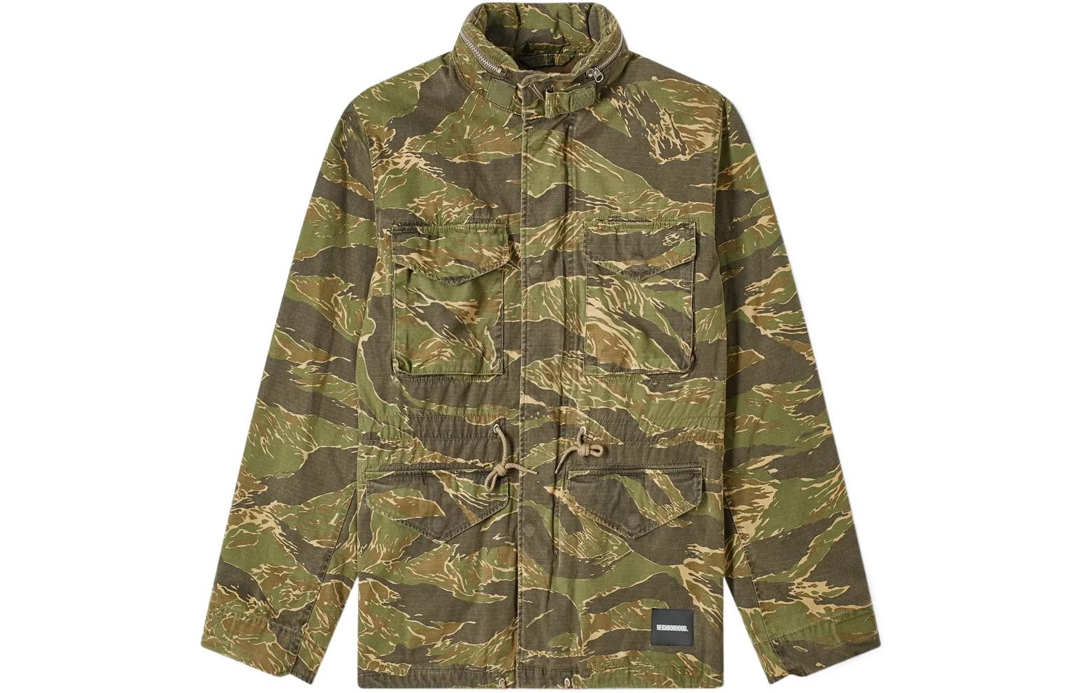 NBHD Printed Camouflage Cotton Zip Jacket Green 201SPNH-JKM03