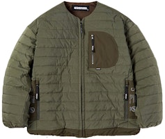 NEIGHBORHOOD PUFF N-JKT Collarless Quilted Jacket Military Green 202TSNH-JKM08 NEIGHBORHOOD PUFF N-JKT Collarless Quilted Jacket Military Green 202TSNH-JKM08