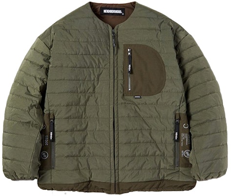 NEIGHBORHOOD PUFF N-JKT Collarless Quilted Jacket Military Green 202TSNH-JKM08 Buy NEIGHBORHOOD PUFF N-JKT Collarless Quilted Jacket Military Green 202TSNH-JKM08