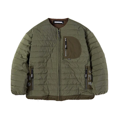 NBHD PUFF N-JKT Collarless Quilted Jacket Military Green 202TSNH-JKM08