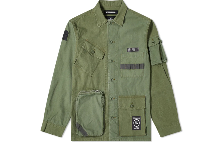 NBHD QM Utility Multi-Pocket Shirt Jacket Unisex Green 192AQNH-SHM05-OD