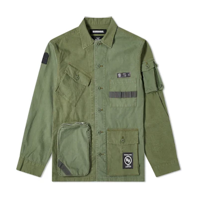 NBHD QM Utility Multi-Pocket Shirt Jacket Unisex Green 192AQNH-SHM05-OD