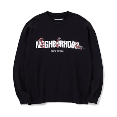 NBHD Rattlesnake Logo Print Sweatshirt Black 201FHNH-CSM01-BK