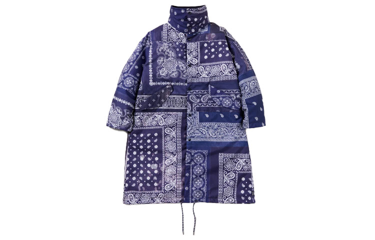 NBHD Reversible Logo Mid-Length Stand Collar Jacket for Men 212SPNH-JKM01-NAVY