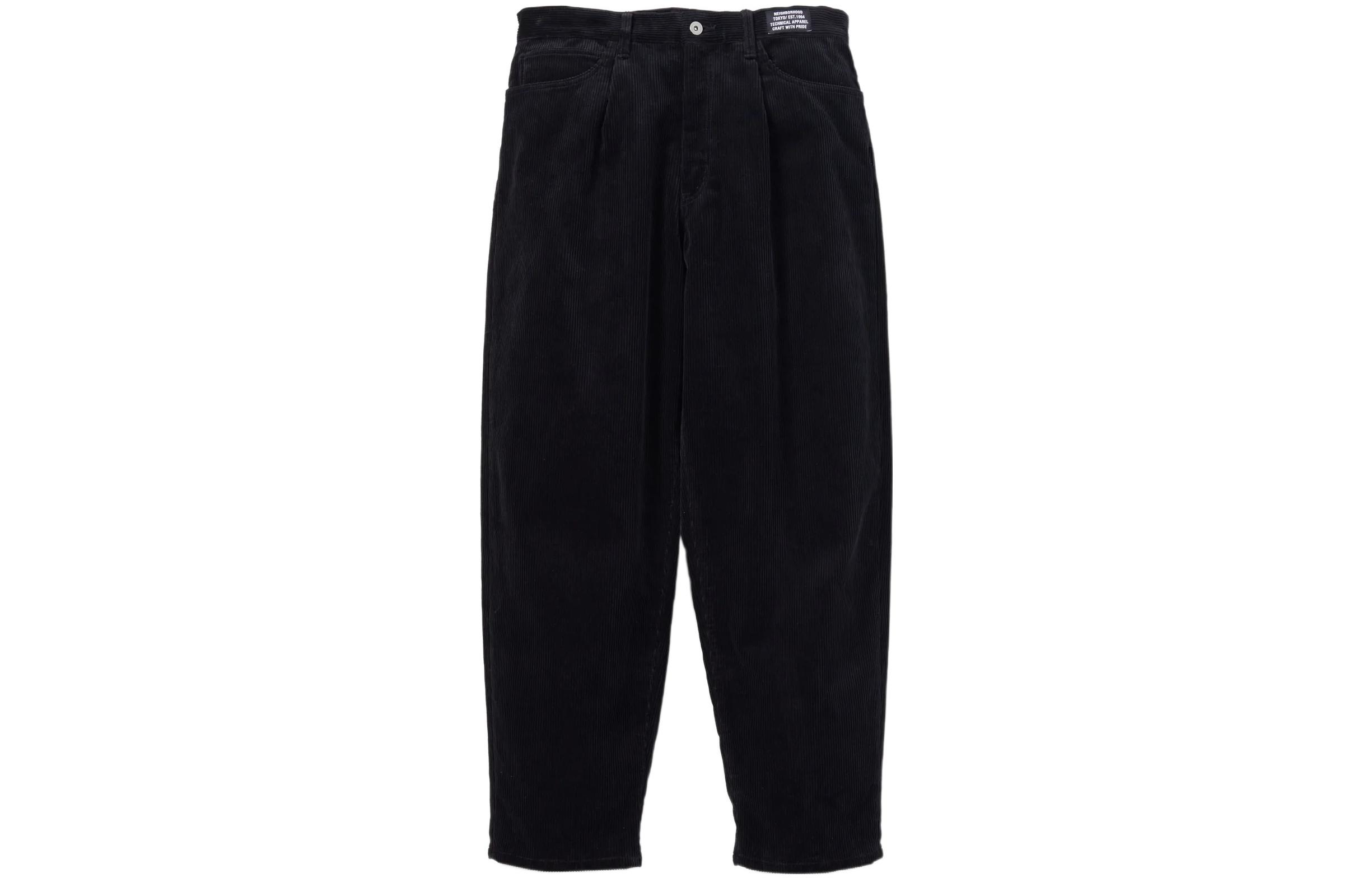 Cheap 네이버후드 솔리드 컬러 테이퍼드 캐주얼 바지 - 스타일 222SPNH-PTM03