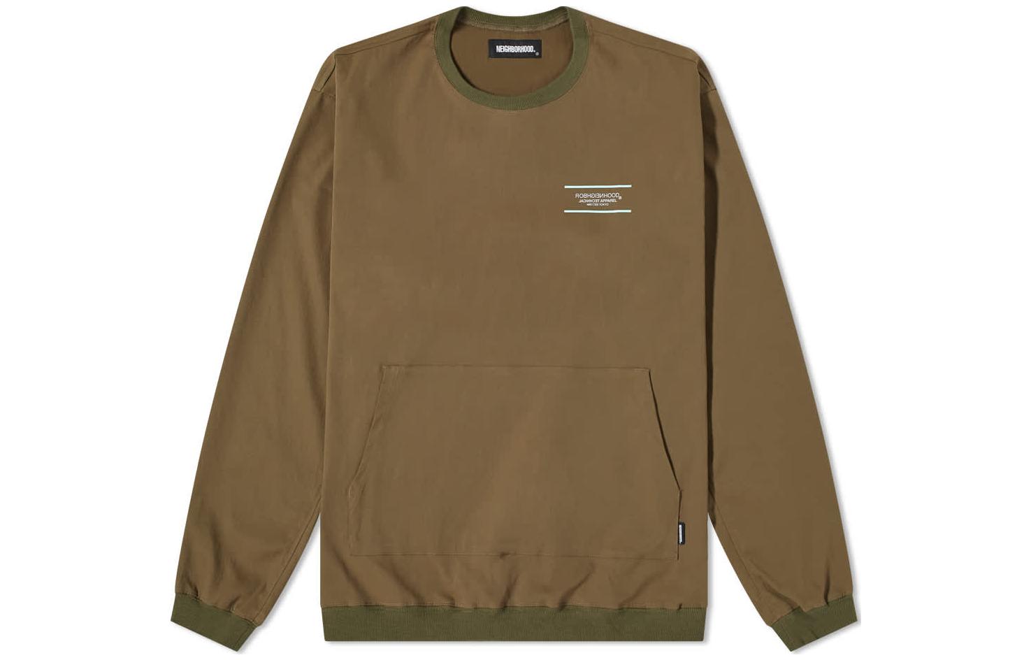 NBHD Solid Crewneck Pocket Sweatshirt in Dark Olive 212TSNH-SHM06-OD