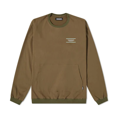 NBHD Solid Crewneck Pocket Sweatshirt in Dark Olive 212TSNH-SHM06-OD