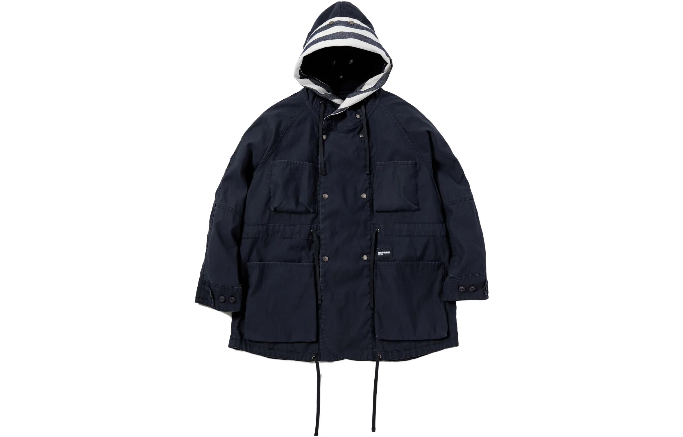 NBHD Solid Double-Breasted Hooded Jacket Long Sleeve 231SPNH-JKM02