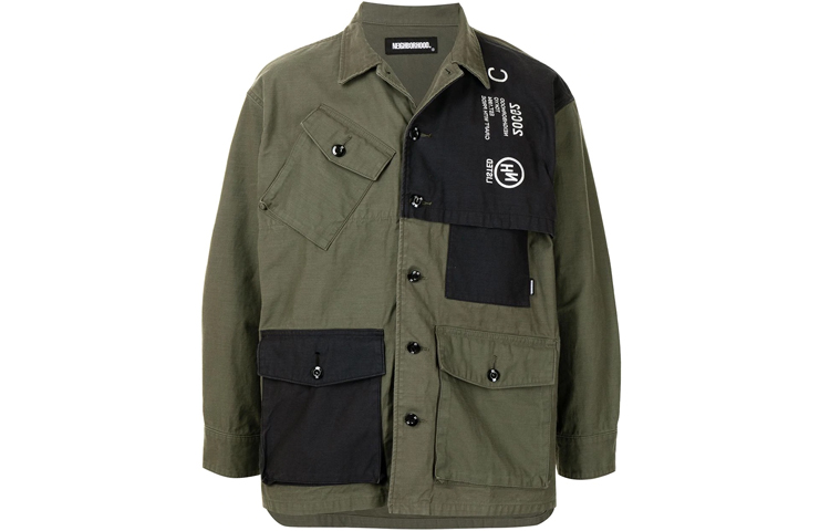 NBHD SS21 Patchwork Shirt-Style Jacket Green Men’s 202SINH-SHM01