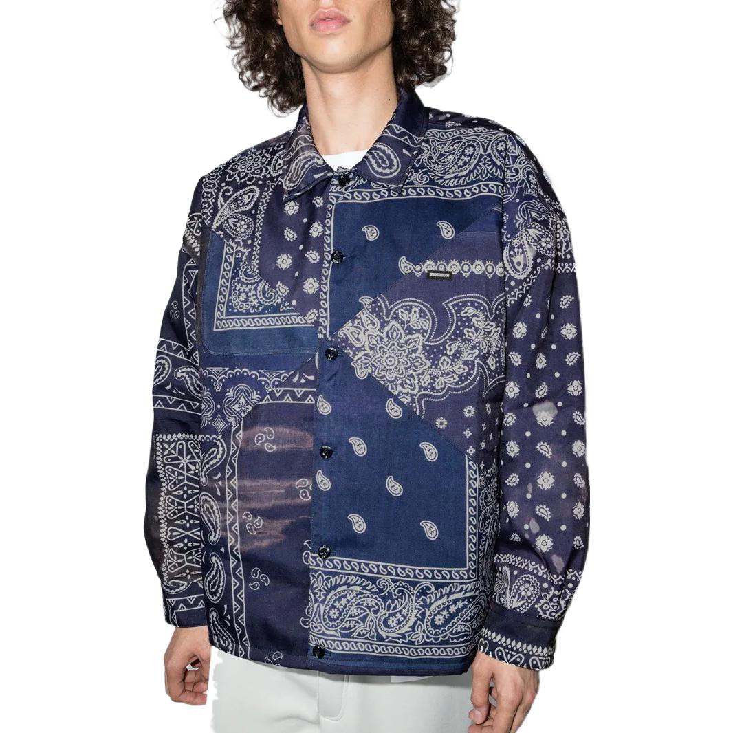 Lookbook Chaqueta de manga larga NEIGHBORHOOD SS22 Bandana Patchwork Azul Marino. 212AQNH-SHM04NAVY