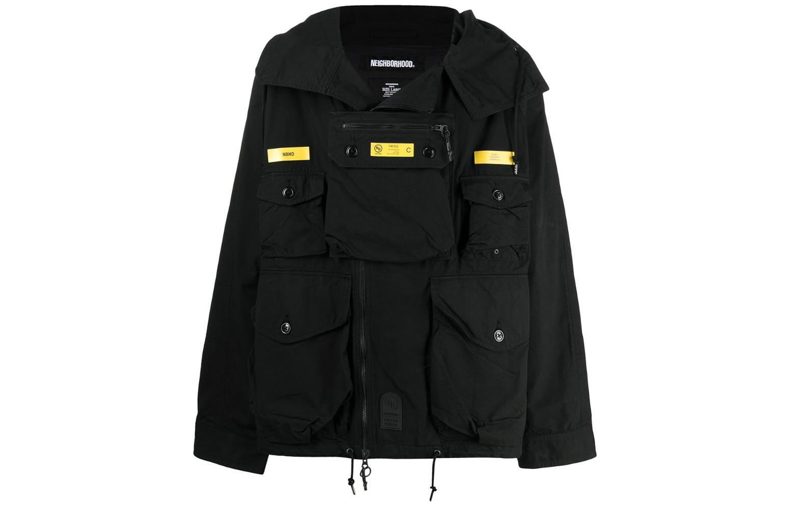 NBHD SS22 Functional Hooded Work Jacket Black 192AQNHJKM01BLACK