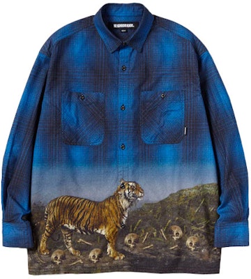 NEIGHBORHOOD SS22 男款墨虎印花长袖衬衫 222BENH-SHM01 4