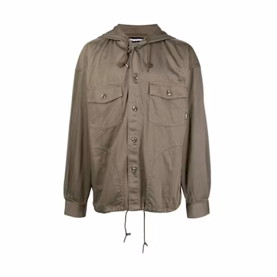 NBHD SS22 Khaki Single-Breasted Hooded Jacket Long Sleeve HOODEDCSHIRTLSOLIVE
