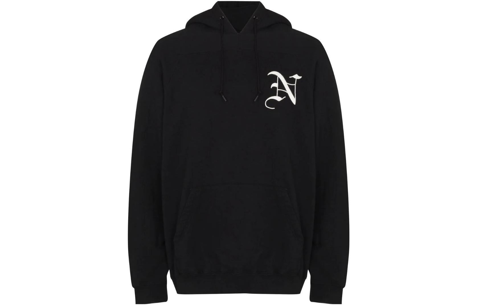 NBHD SS22 Logo Print Cotton Hoodie Mens Black 221UWNHCSM-03BLACK