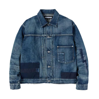 NBHD SS23 Savage Denim Type-1 Jacket Washed Distressed Denim Jacket 231XBNH-JKM01