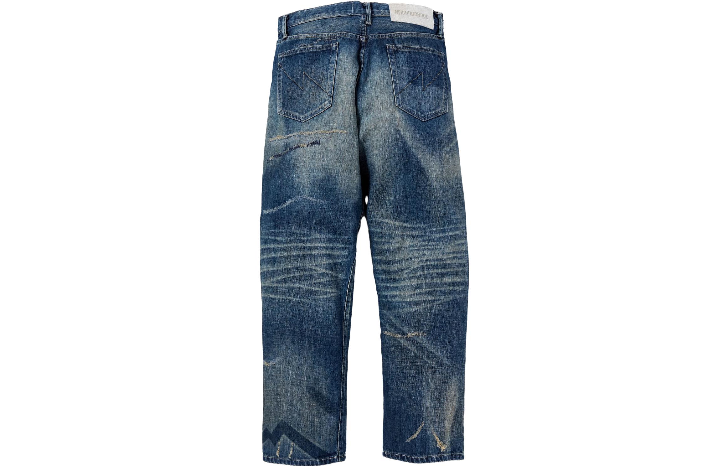 Lookbook NEIGHBORHOOD SS23 Jeans Lurus Distressed Washed untuk Pria 231XBNH-PTM07