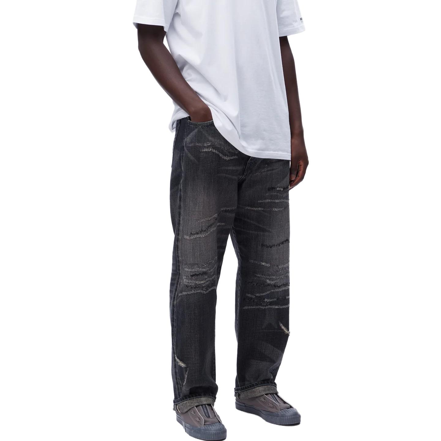 Sizing NEIGHBORHOOD SS23 Jeans Lurus Distressed Washed untuk Pria 231XBNH-PTM07