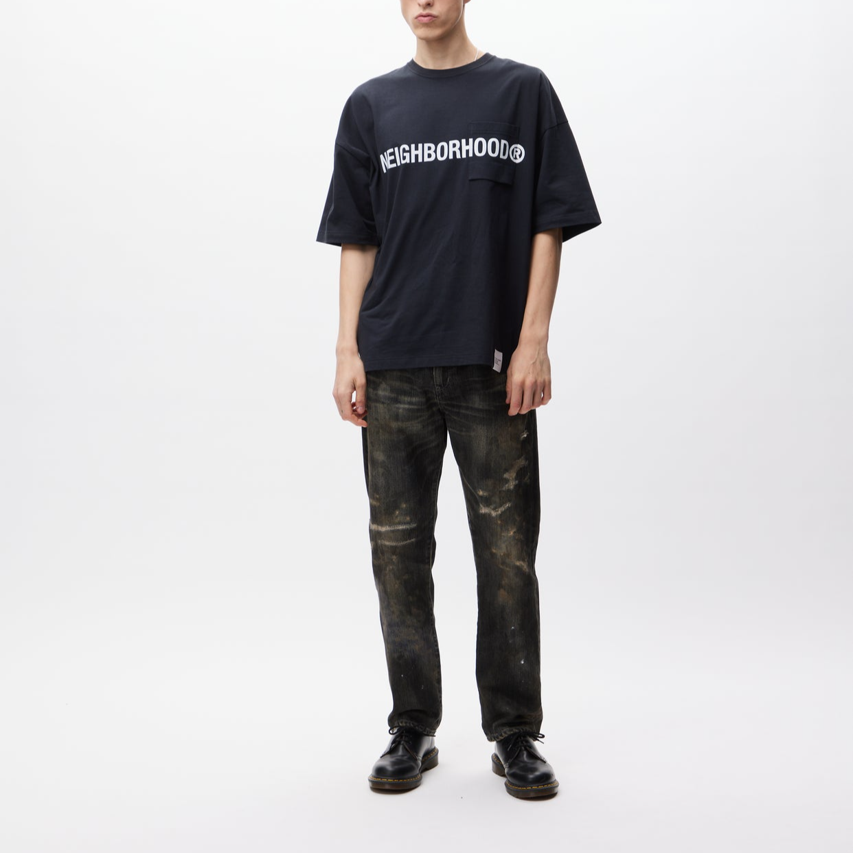 Purchase 네이버후드 SS24 알파벳 크루넥 반팔 티셔츠 241BWNH-CSM01