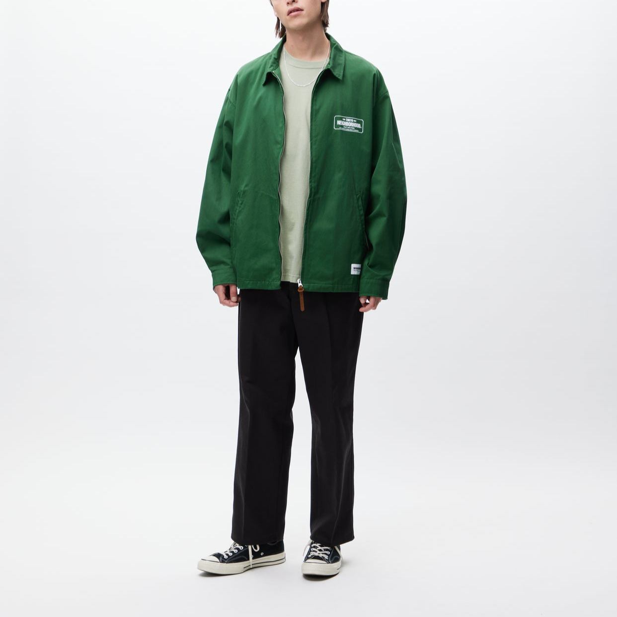 Details for NEIGHBORHOOD SS24 Jaket Lengan Panjang Berkerah Resleting Letter 241TSNH-JKM02