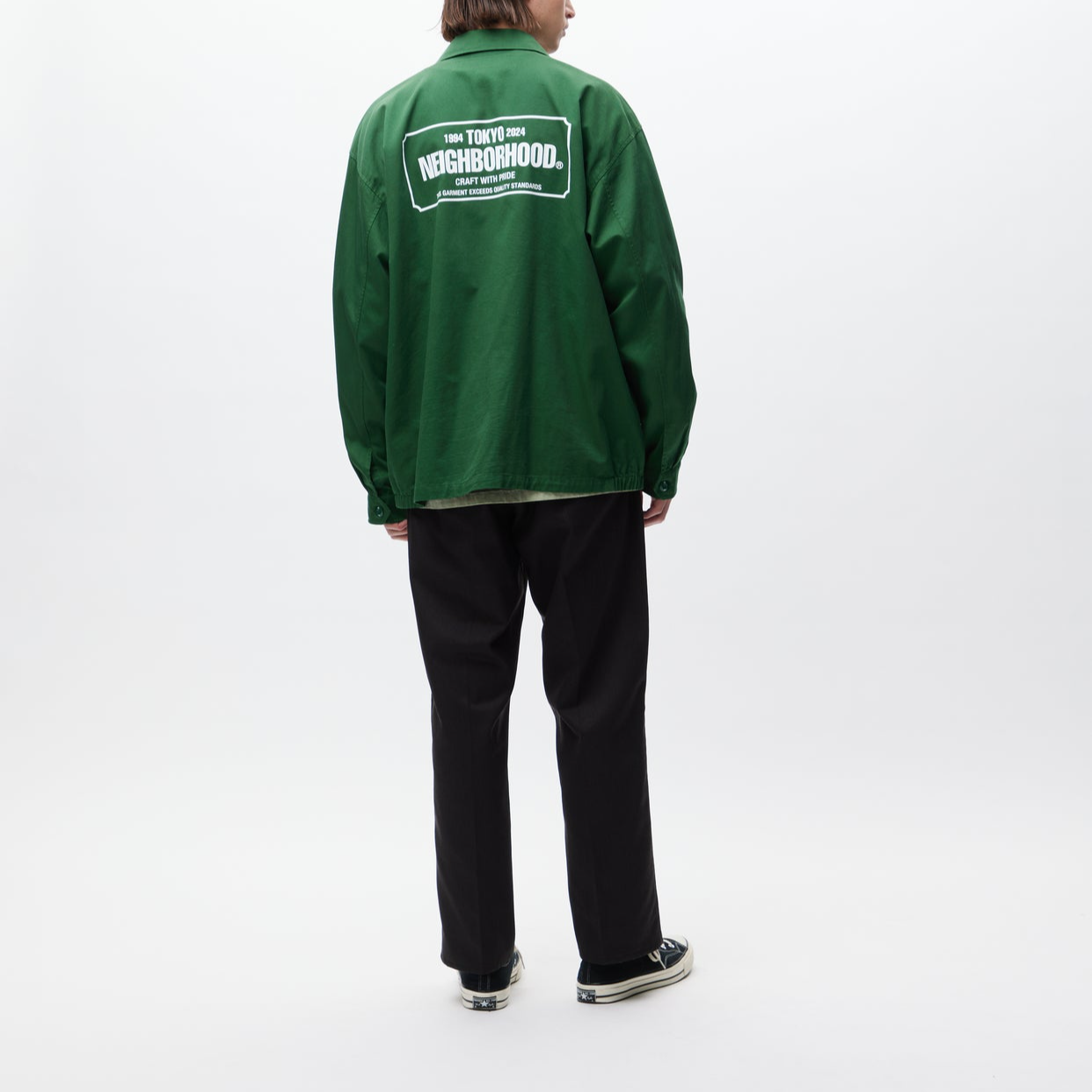 Sizing NEIGHBORHOOD SS24 Jaket Lengan Panjang Berkerah Resleting Letter 241TSNH-JKM02