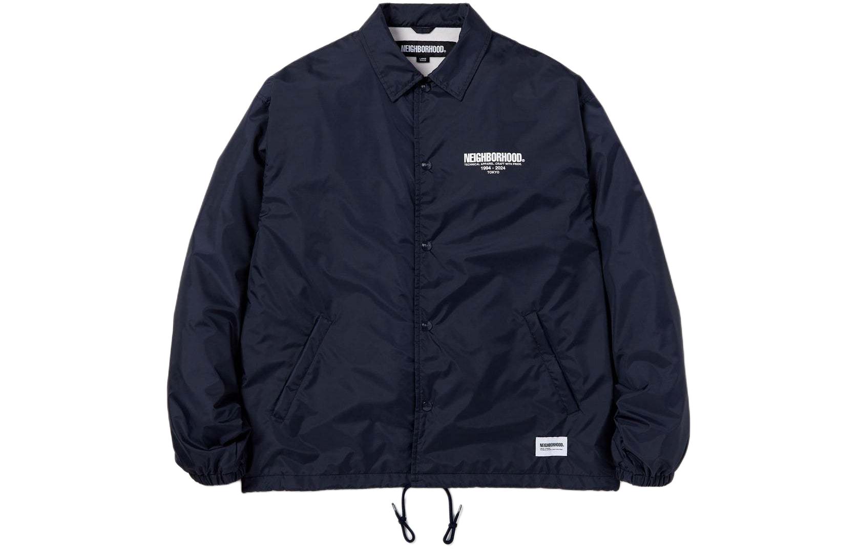 NEIGHBORHOOD SS24 Button-Up Long-Sleeve Jacket for Men with Letter Collar. 241TSNH-JKM01