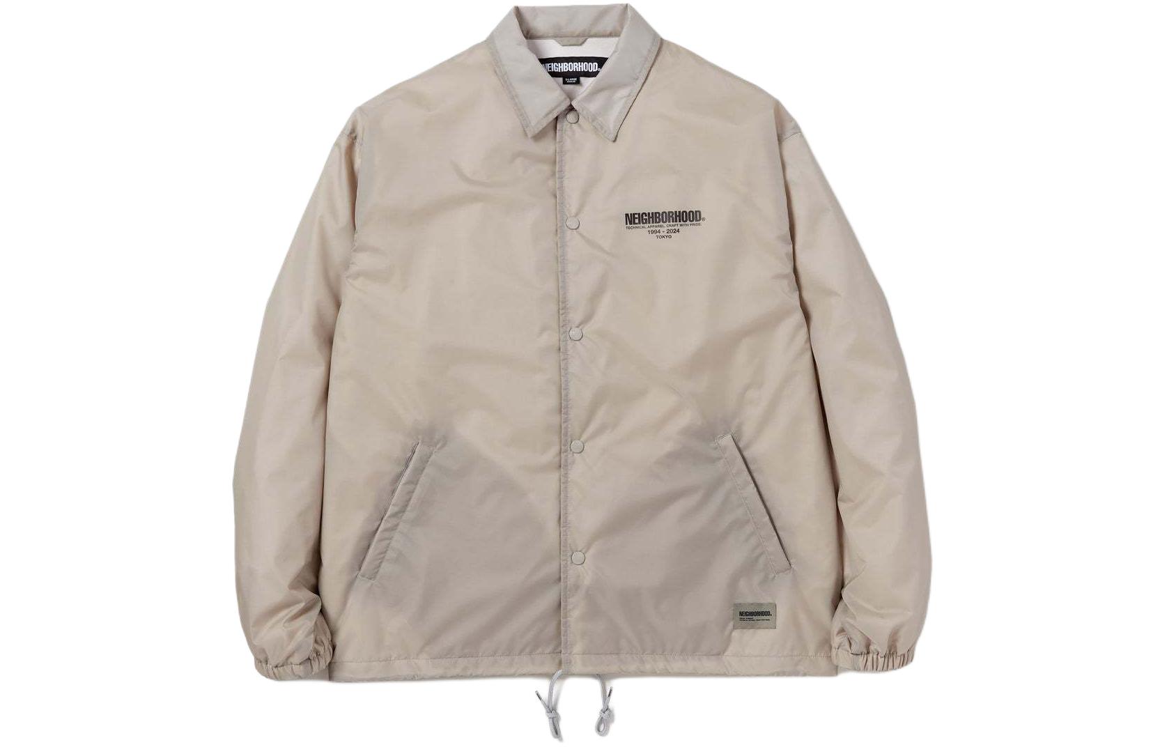 Shop NEIGHBORHOOD SS24 男士字母領長袖襯衫外套 241TSNH-JKM01