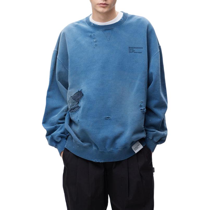 Lookbook NEIGHBORHOOD SS24 Distressed Design Crewneck Sweatshirt Unisex 241OKNH-CSM01