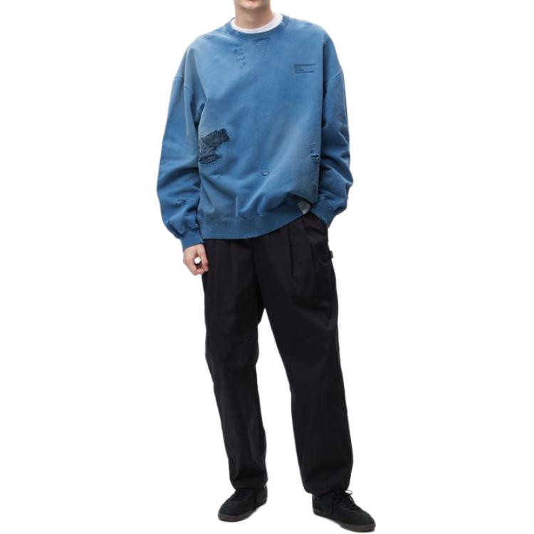 Shop NEIGHBORHOOD SS24 Distressed Design Crewneck Sweatshirt Unisex 241OKNH-CSM01