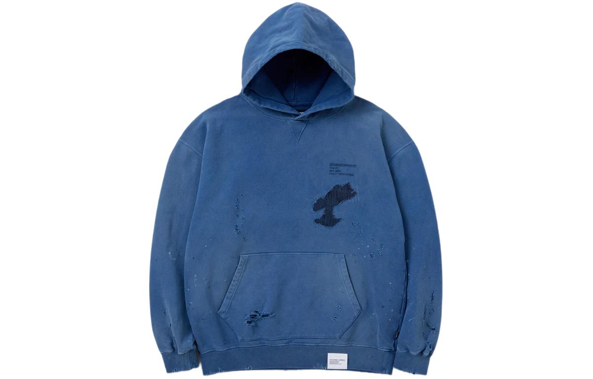 NEIGHBORHOOD SS24 Distressed Heavyweight Hoodie Unisex Design. 241OKNH-CSM02