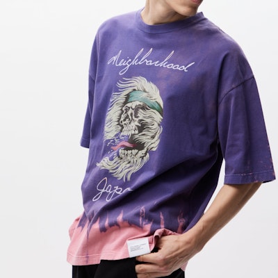 ネイバーフッド SS24 グラデーションスカル クルーネック Tシャツ 半袖 241OKNH-CSM04 Shop ネイバーフッド SS24 グラデーションスカル クルーネック Tシャツ 半袖 241OKNH-CSM04