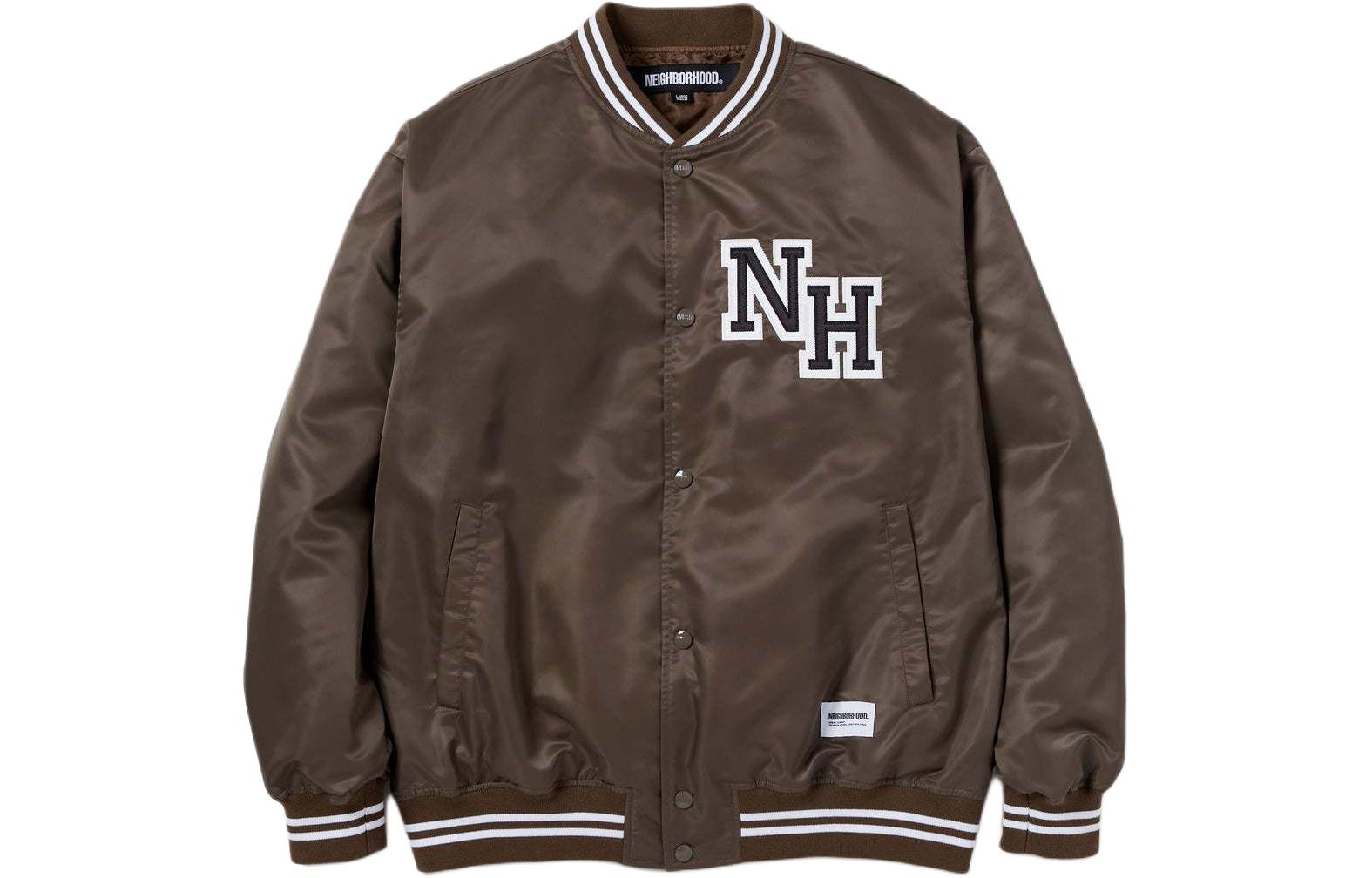 Purchase NEIGHBORHOOD SS24 Jaket Baseball Lettered Pullover Kancing Depan. 241TSNH-JKM04