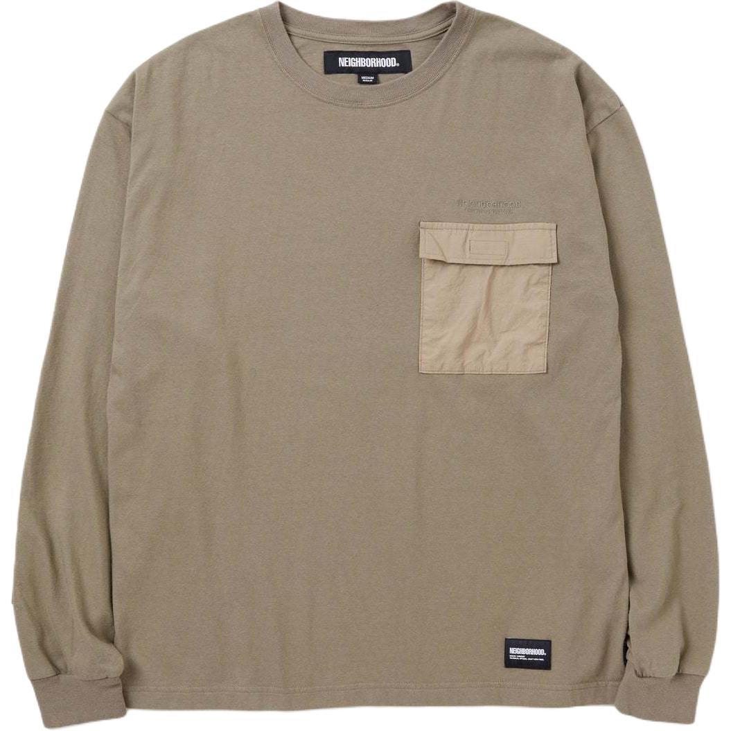 NBHD SS24 Two-Tone Crewneck Pocket Long Sleeve Sweatshirt Men 241UWNH-CSM04