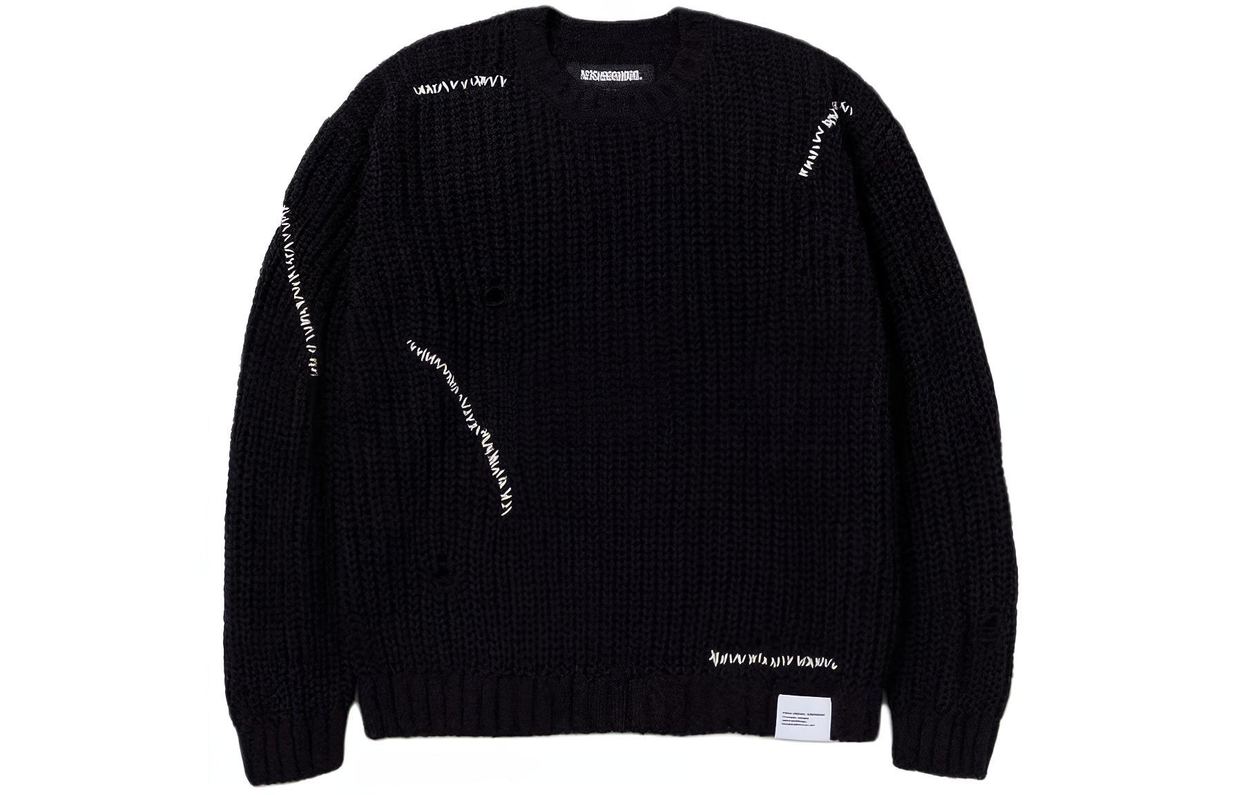 Order NEIGHBORHOOD SS24 ユニセックス クルーネック長袖セーター 無地ステッチデザイン 241FUNH-KNM04