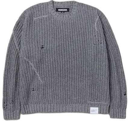 NEIGHBORHOOD SS24 ユニセックス クルーネック長袖セーター 無地ステッチデザイン 241FUNH-KNM04 Shop NEIGHBORHOOD SS24 ユニセックス クルーネック長袖セーター 無地ステッチデザイン 241FUNH-KNM04