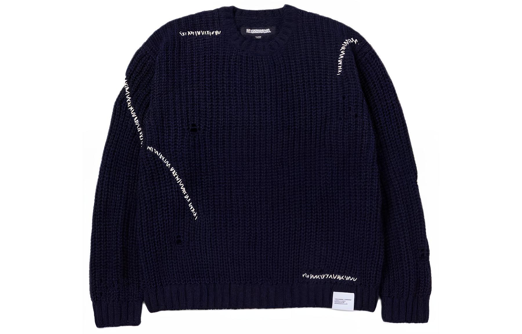 Purchase NEIGHBORHOOD SS24 ユニセックス クルーネック長袖セーター 無地ステッチデザイン 241FUNH-KNM04