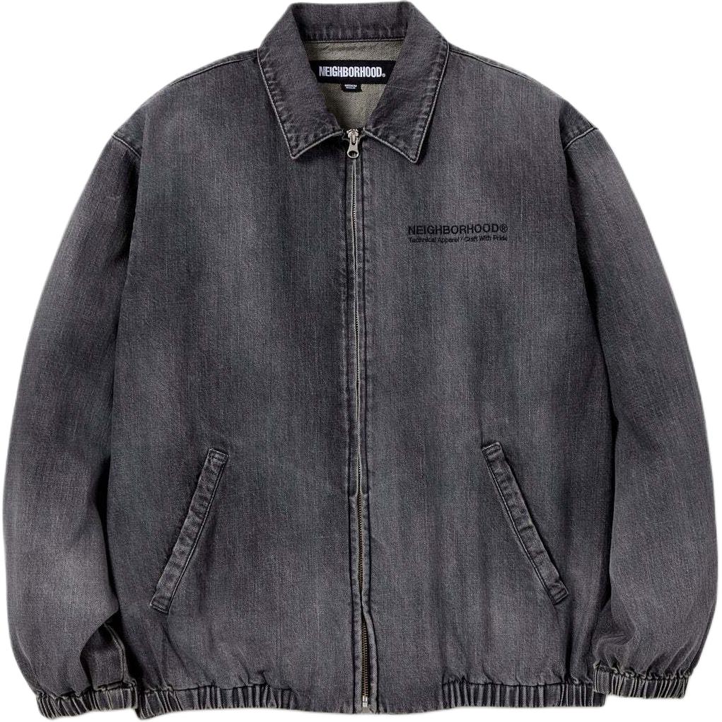 NBHD SS24 Washed Lettering Zip-Up Collared Jacket - Long Sleeve 241XBNH-JKM02