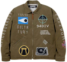 NEIGHBORHOOD SS24 Zip-Up Printed Long-Sleeve Jacket with Collar 241YTNH-JKM01 NEIGHBORHOOD SS24 Zip-Up Printed Long-Sleeve Jacket with Collar 241YTNH-JKM01