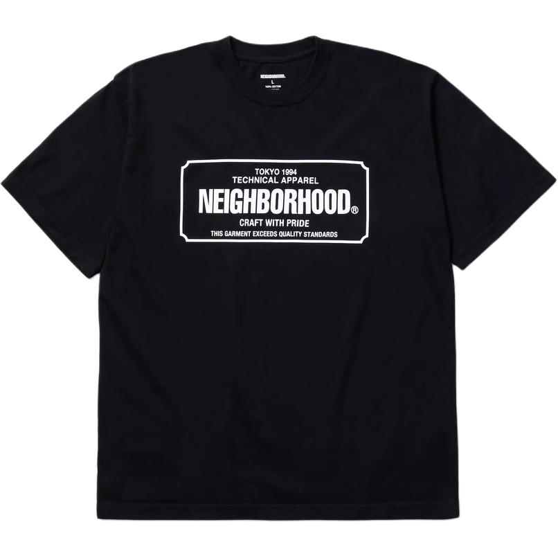 NEIGHBORHOOD SS25 Washed Logo Tee - Unisex Casual Knit Crewneck T-Shirt 251PCNH-ST13S