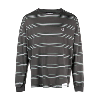 NBHD Striped Crewneck Pullover Sweatshirt Men’s Charcoal Gray 231FPNH-CSM07