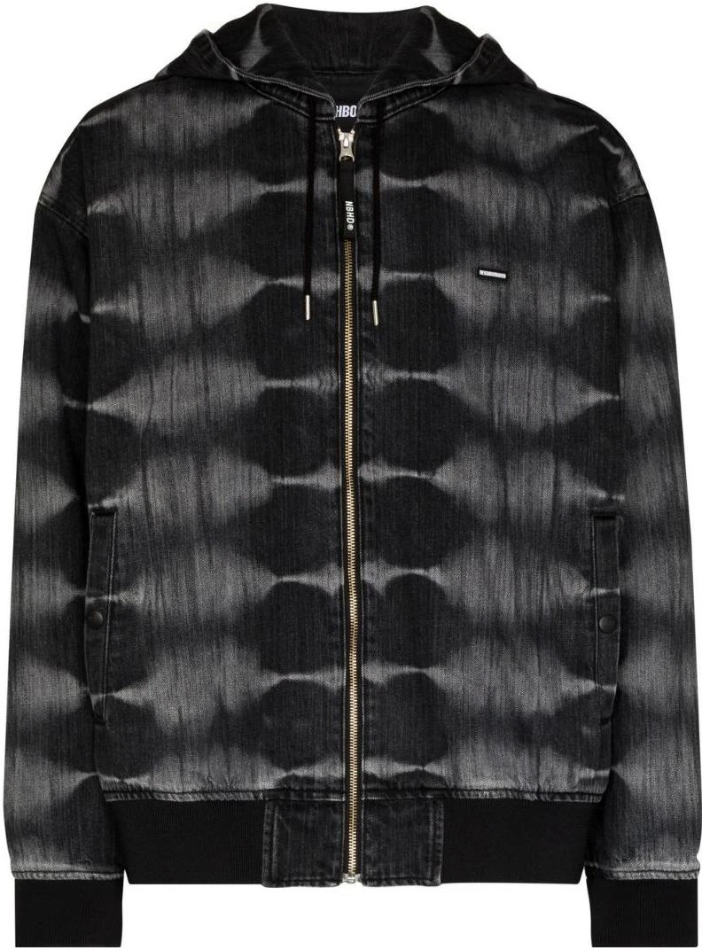 neighborhood-tie-dye-print-hoodie-jacket-unisex-black-221-ytnhjkm-04-black